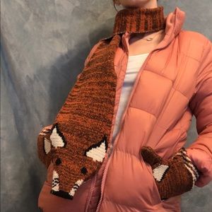 Matching Fox Scarf and Glove Set!
